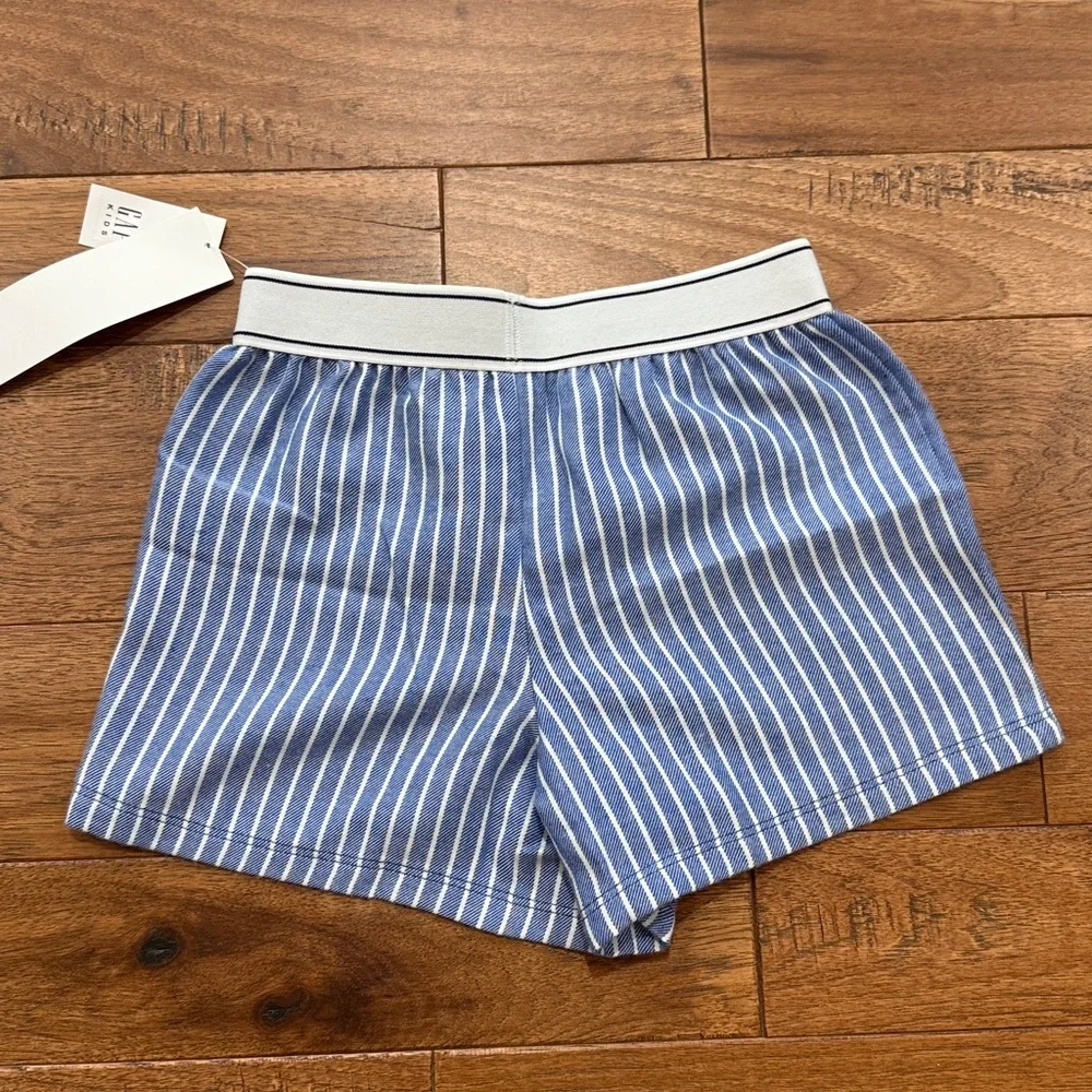 Girls Gap Kids Recycled Flannel PJ Pajama Shorts - Blue Pinstripe - Size 6